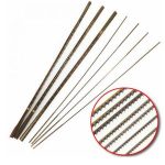 Fexso replacement blade by Jeewa Plastic Close-up of Fexso Blade’s precision-ground edge Fexso Blade installed in a Fexso cutter handle Pack of Fexso replacement blades packaging Fexso Blade trimming adhesive vinyl film Fexso Blade cutting cardstock with a crafting cutter