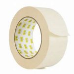 Roll of Jeewa Plastic masking tape Close-up of perforated edge on masking tape roll Painter applying masking tape to a wall corner Masking tape protecting trim during painting Masking tape sheet peeled cleanly from metal surface UV-resistant masking tape roll exposed to sunlight Masking tape width options lined up (12 mm, 18 mm, 24 mm) Masking tape used on automotive panel during refinishing Masking tape residue-free removal demonstration